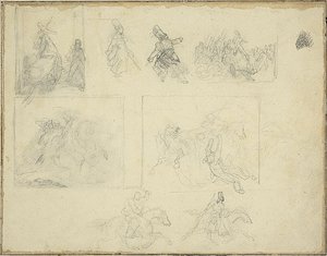 Esquisses de compositions militaires - Jean Louis André Théodore Géricault