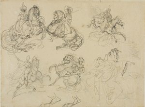 Croquis de cavaliers orientaux - Jean Louis André Théodore Géricault