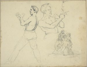 Études de boxeurs et esquisse d