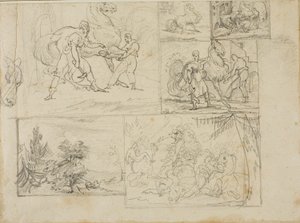 Trois études avec croquis d