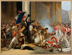 French: Prise du Louvre, le 29 juillet 1830 ; massacre des gardes suisses