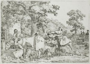 Vache et cheval à l
