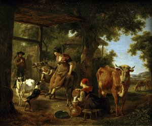 À la ferme. Une scène de la vie rurale - Jean Louis Demarne