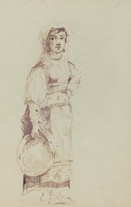 Femme avec un tambourin (verso) - Jean Louis Ernest Meissonier