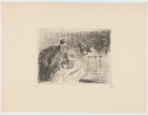 Avocat avec des clients devant le tribunal - Jean Louis Forain (signed by artist)
