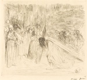 Christ portant la croix (cinquième planche) - Jean Louis Forain