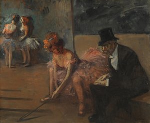 Danseuse et admirateur derrière la scène - Jean Louis Forain