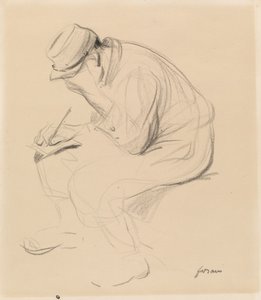 Le Poilu écrivant à la maison, vers 1900