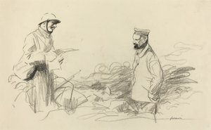 Poilu saluant un soldat allemand