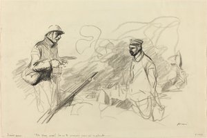 Poilu reconnaissant un soldat allemand - Jean Louis Forain