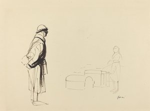Poilu et infirmière - Jean Louis Forain