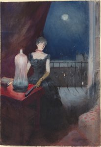 Femme debout avec un éventail, probablement 1880-1890 - Jean Louis Forain