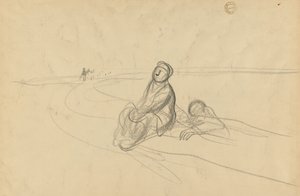 Deux figures sur une route (verso)