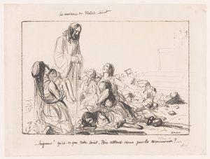Femmes dans une église bombardée accusant le Christ (Le massacre du Vendredi-Saint) - Jean Louis Forain