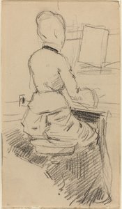 Jeune femme assise au piano - Jean Louis Forain