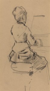 Jeune femme assise au piano [verso]