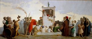 Dante Alighieri, Diogène le Cynique, Socrate et Homère parmi le public - Jean Louis Hamon