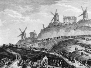 Révolution française : Canons de Paris aux portes de Montmartre le 15 juillet - Jean Louis II (after) Prieur