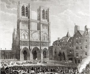 Thomas de Mahy (1744-90) Marquis de Favras faisant des excuses honorables devant Notre-Dame, gravé par Pierre Gabriel Berthault (1737-1831) 1790 - Jean Louis the Younger Prieur