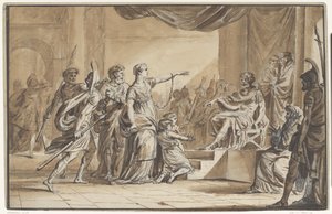 Sabinus et Epponina condamnés par Vespasien - Jean Michel Moreau