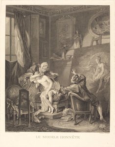 Le modèle honnête - Jean Michel Moreau and Jean Baptiste Blaise Simonet after Pierre Antoine Baudouin