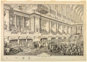 Louis XVI de France prêtant serment à son couronnement - Jean Michel Moreau le Jeune