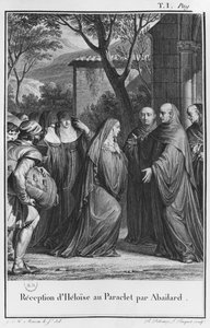 Abélard accueillant Héloïse au Paraclet, illustration de 