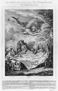 Le Gâteau des Douze, première partition de la Pologne le 26 septembre 1772, gravé par Noël Le Mire (1724-1800)