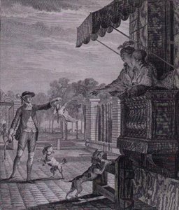 Le pari réussi, gravé par Camligue (fl.1785) - Jean Michel the Younger (after) Moreau