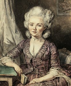Une jeune femme assise à une table avec un livre, 1785 - Jean Michel the Younger Moreau