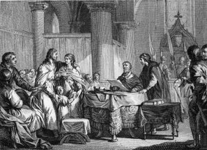 Abdication de Carloman (vers 715-754), maire du palais d