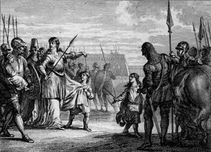 Charles Martel envoyé en prison, 714 : Plectrude (ca. 650-717), veuve de Pépin de Herstal, envoie le jeune Charles Martel (688-741) en prison pour l