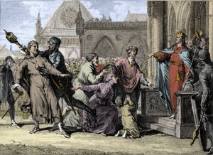 Dagobert Ier (602/605-638), roi des Francs, tente d