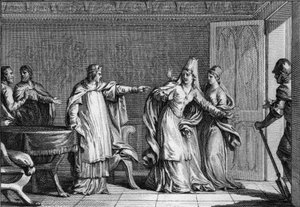 Louis V le Fainéant (966-987), roi des Francs, expulse sa mère, la reine Emma d