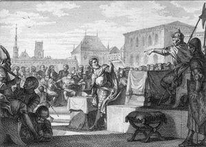 Réforme passagère du clergé, 816 : Louis Ier le Pieux ou le Débonnaire - Gravure de Jean Michel Moreau, dit Moreau le Jeune - Jean Michel the Younger Moreau