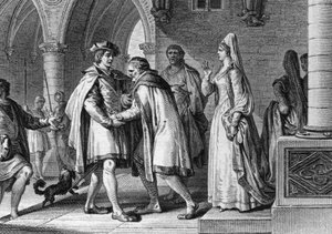 Philippe I (1052-1108), roi des Francs, visitant la cour du comte d