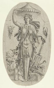 Terminus en forme de femme avec instrument de musique - Jean Mignon