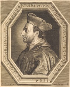 Saint Charles, cardinal Borromée - Jean Morin after Philippe de Champaigne