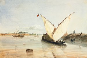 Bateau sur le Nil - Jean Nicolas Henri de Chacaton