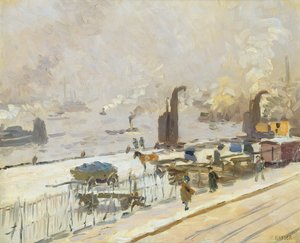 Port de Hambourg en hiver, 1909 - Jean Paul Kayser