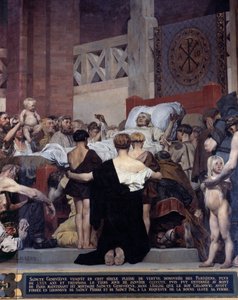 La Mort de Sainte Geneviève, Patronne de la Ville de Paris (peinture murale par Jean Paul Laurens)
