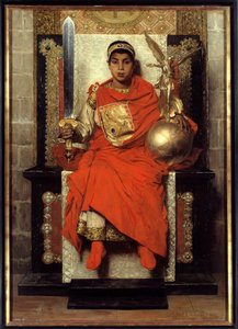 Le Bas-Empire : Flavius Honorius (384-423). Peinture du premier empereur de l