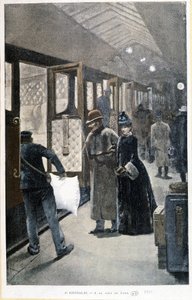 Départ pour le train de nuit à la Gare de Lyon - dessin par Sinibaldi