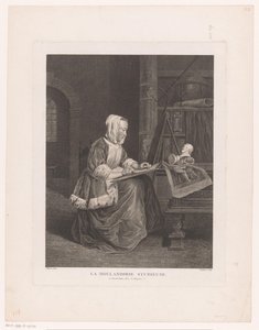 Intérieur avec femme dessinant - Jean Pelletier