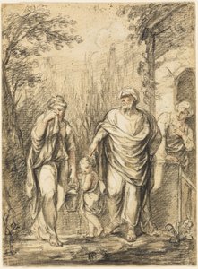 Abraham chassant Agar et Ismaël - Jean Pierre Antoine Tassaert