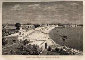 Chandernagor sur les rives du Gange, gravure d