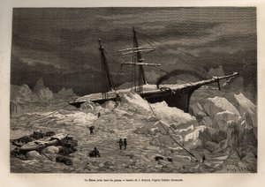 Le navire allemand La Hansa pris dans les glaces, l