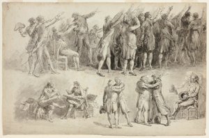 Études pour le Serment du Jeu de Paume - Jean Pierre Norblin de La Gourdaine