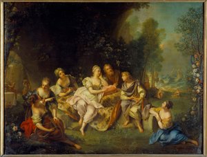 Télémaque raconte ses aventures à Calypso Illustration pour « Les Aventures de Télémaque » de François de Pons de Salignac de La Mothe-Fénelon - Jean Raoux