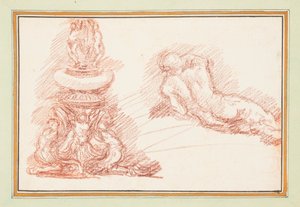 Fontaine et figure masculine nue - Jean Robert Ango